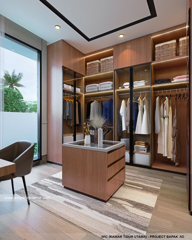 Desain WIC Kamar Tidur Utama Rumah Modern 2.5 Lantai Bapak AD di Tangerang, Banten