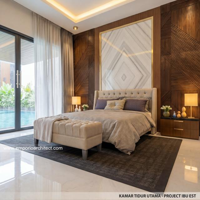 Desain Kamar Tidur Utama Rumah Modern 2.5 Lantai Ibu EST di Semarang