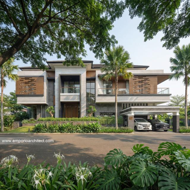 Desain Rumah Modern 2.5 Lantai Ibu EST 1411 di  Semarang