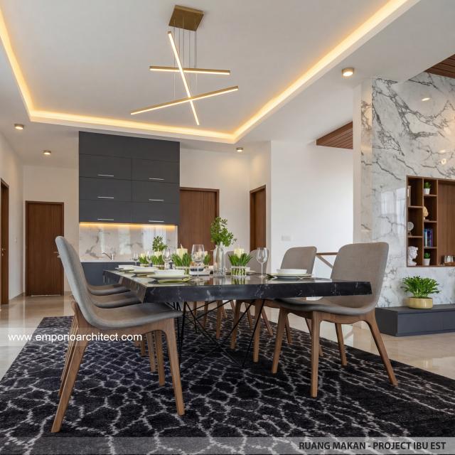 Desain Ruang Makan 2 Rumah Modern 2.5 Lantai Ibu EST di Semarang