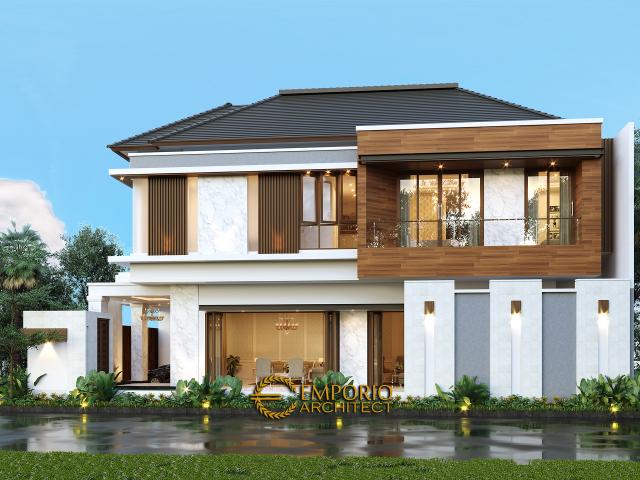 Desain Tampak Samping Rumah Modern 2.5 Lantai Ibu Yoke di Jakarta Timur
