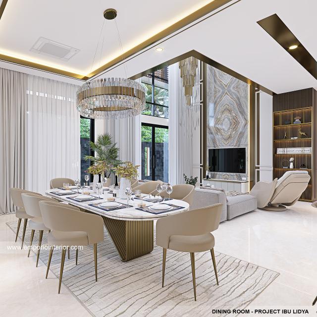 Desain Ruang Makan Rumah Modern 2.5 Lantai Mrs. LDY 1356 di Jakarta