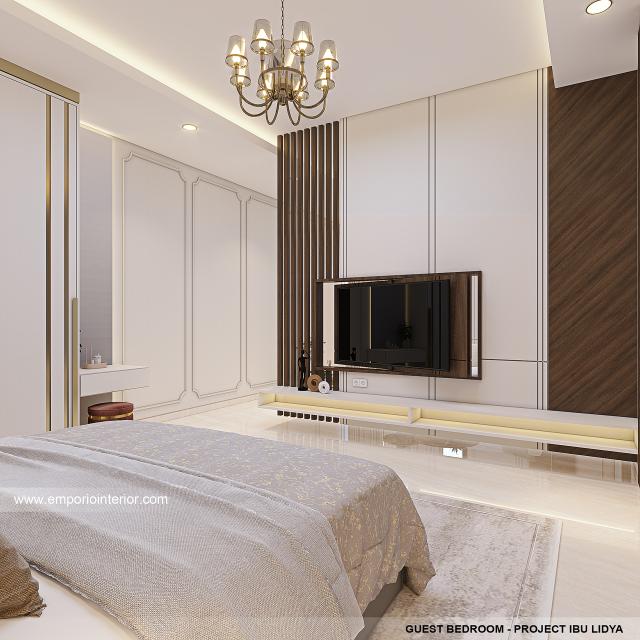 Desain Kamar Tidur Tamu Rumah Modern 2.5 Lantai Mrs. LDY 1356 di Jakarta