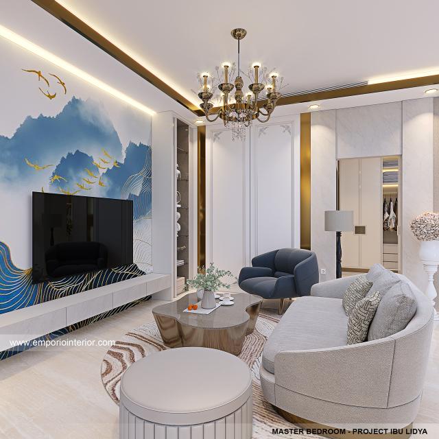 Desain Kamar Tidur Utama Rumah Modern 2.5 Lantai Mrs. LDY 1356 di Jakarta