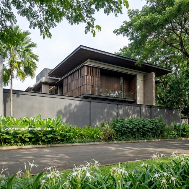 Desain Tampak Samping Rumah Modern 2.5 Lantai Ibu LL di Kalimantan Tengah
