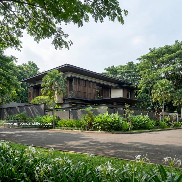 Desain Tampak Hook Rumah Modern 2.5 Lantai Ibu LL di Kalimantan Tengah