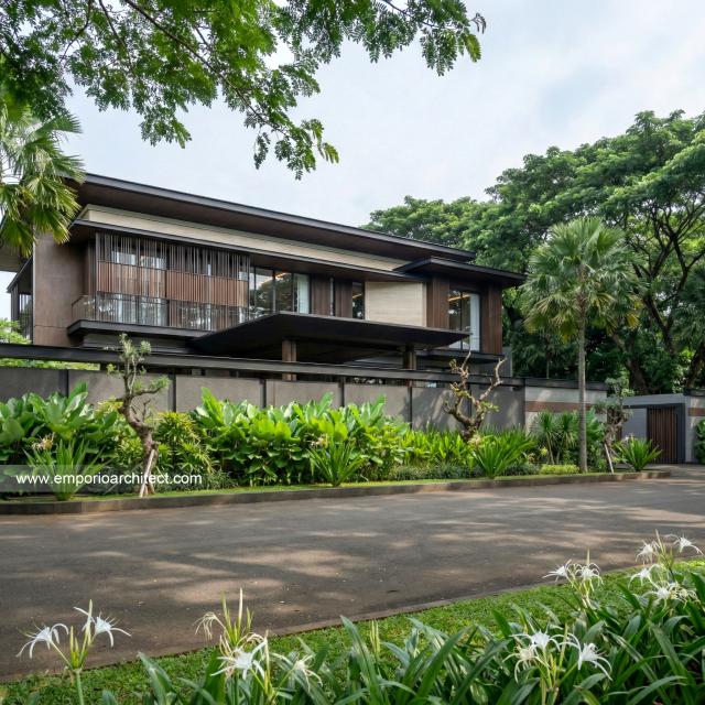 Desain Tampak Depan 3 Rumah Modern 2.5 Lantai Ibu LL di Kalimantan Tengah