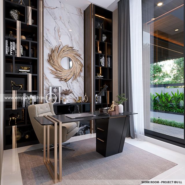 Desain Ruang Kerja Rumah Modern 2.5 Lantai Ibu LL di Kalimantan Tengah