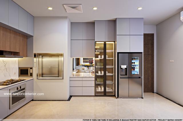Desain Dapur Kotor Rumah Modern 2.5 Lantai Bapak Hendry di Palembang