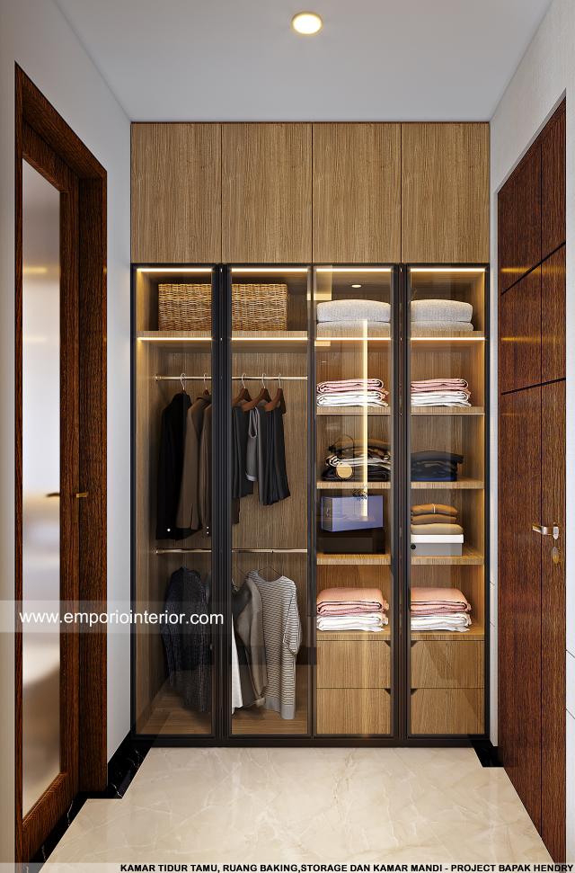 Desain WIC Kamar Tidur Tamu Rumah Modern 2.5 Lantai Bapak Hendry di Palembang