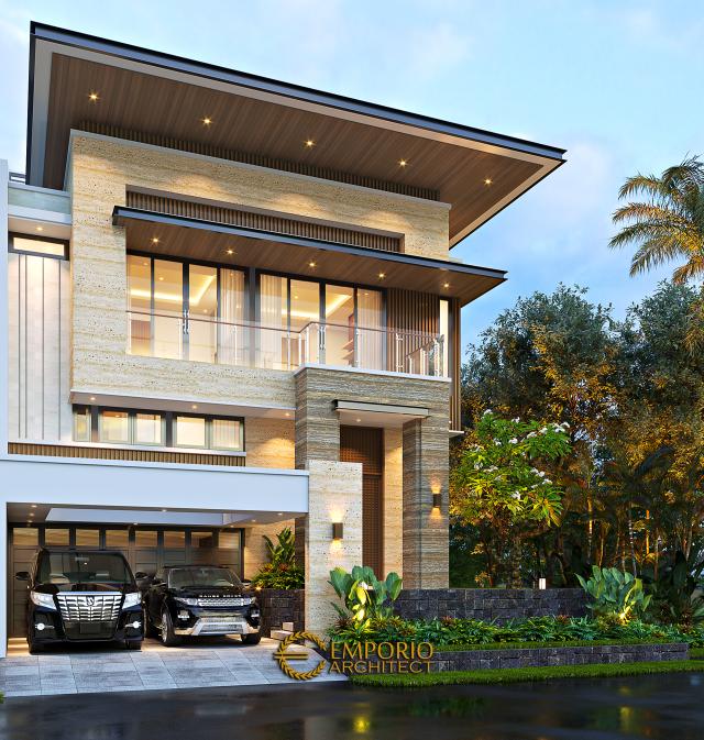 Desain Tampak Depan 2 Rumah Modern 2.5 Lantai Bapak Jason di Bogor, Jawa Barat