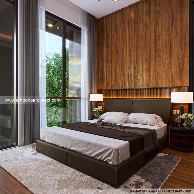 Desain Kamar Tidur Anak Rumah Modern 3 Lantai Bapak FRD di Jakarta