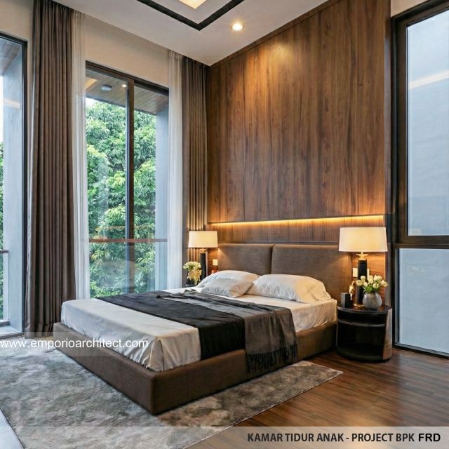 Desain Kamar Tidur Anak Rumah Modern 3 Lantai Bapak FRD di Jakarta