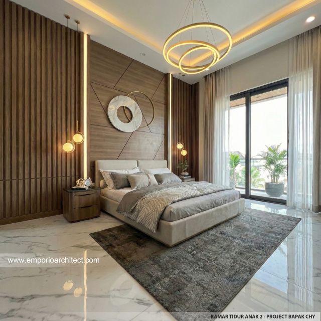 Desain Kamar Tidur Anak 2 Rumah Modern 3 Lantai Bapak CHN di Bandung