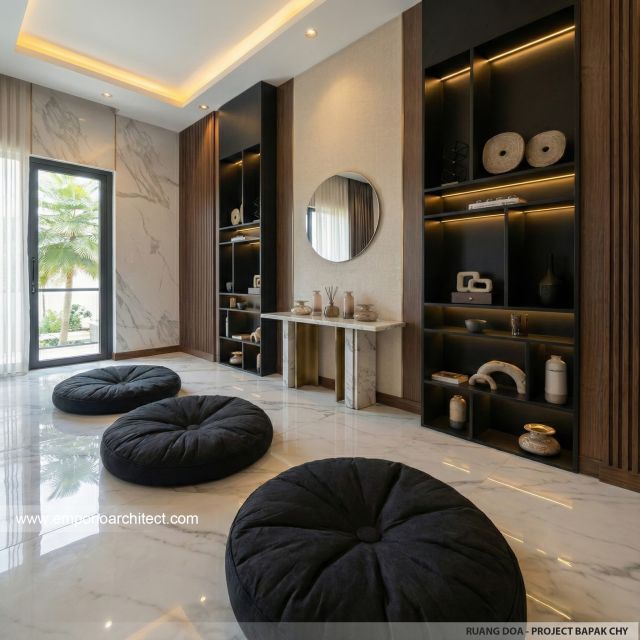 Desain Ruang Doa Rumah Modern 3 Lantai Bapak CHN di Bandung