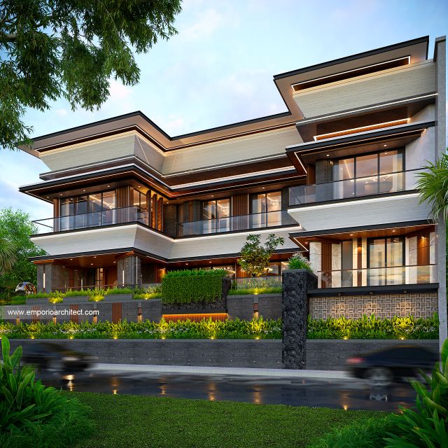 Desain Tampak Samping Rumah Modern 3 Lantai Bapak CHN di Bandung