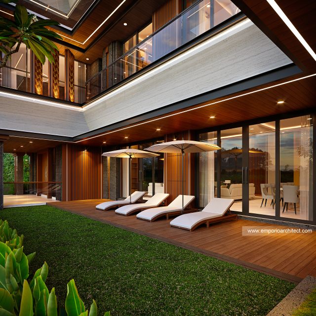 Desain Tampak Detail Samping Rumah Modern 3 Lantai Bapak CHN di Bandung