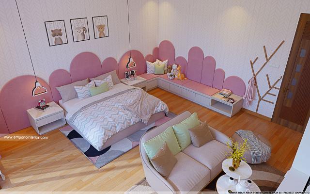 Desain Kamar Tidur Anak Perempuan 3 Rumah Modern 3 Lantai Bapak Rito di NTT (Nusa Tenggara Timur)