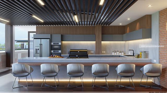 Desain BBQ Area dan Gym Rumah Modern 3 Lantai Bapak Rito di NTT (Nusa Tenggara Timur)