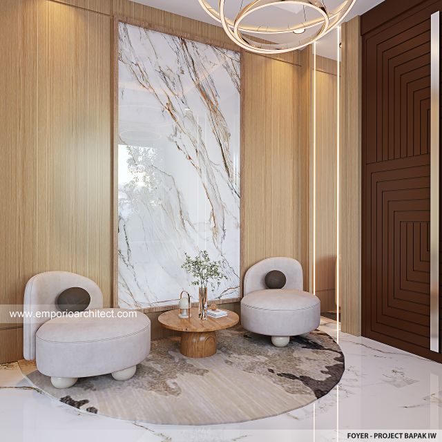 Desain Foyer Rumah Modern 3 Lantai Bapak IW di Cipete, Jakarta Selatan