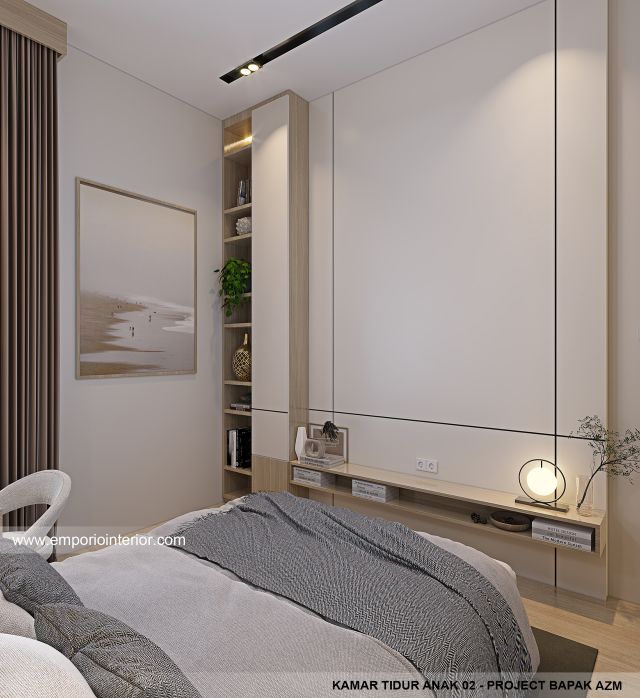 Desain Kamar Tidur Anak 2 Rumah Modern 3 Lantai Bapak AZM di Jakarta Selatan