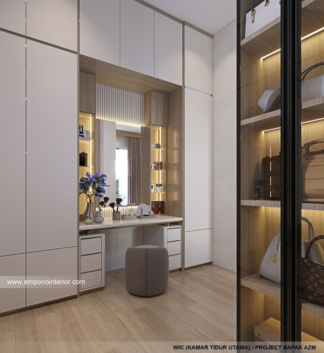 Desain WIC Kamar Tidur Utama Rumah Modern 3 Lantai Bapak AZM di Jakarta Selatan