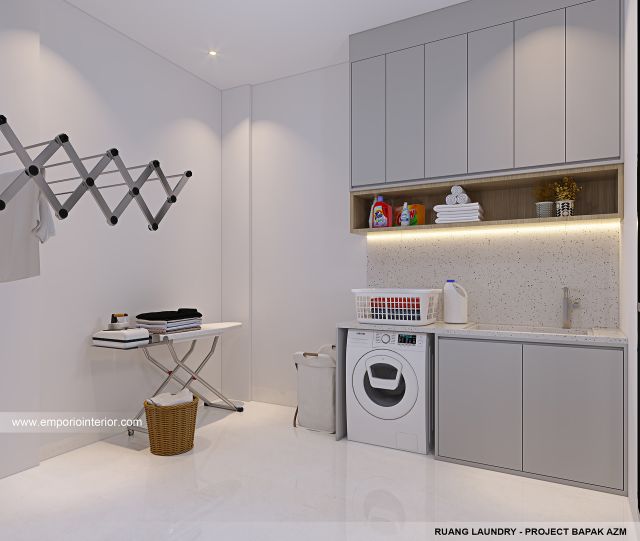 Desain Laundry Rumah Modern 3 Lantai Bapak AZM di Jakarta Selatan