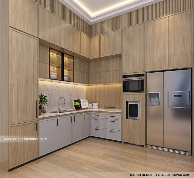 Desain Dapur Bersih Rumah Modern 3 Lantai Bapak AZM di Jakarta Selatan