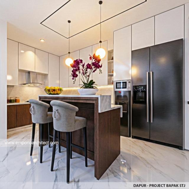 Desain Dapur Rumah Modern 3 Lantai Bapak STJ di Jakarta Barat