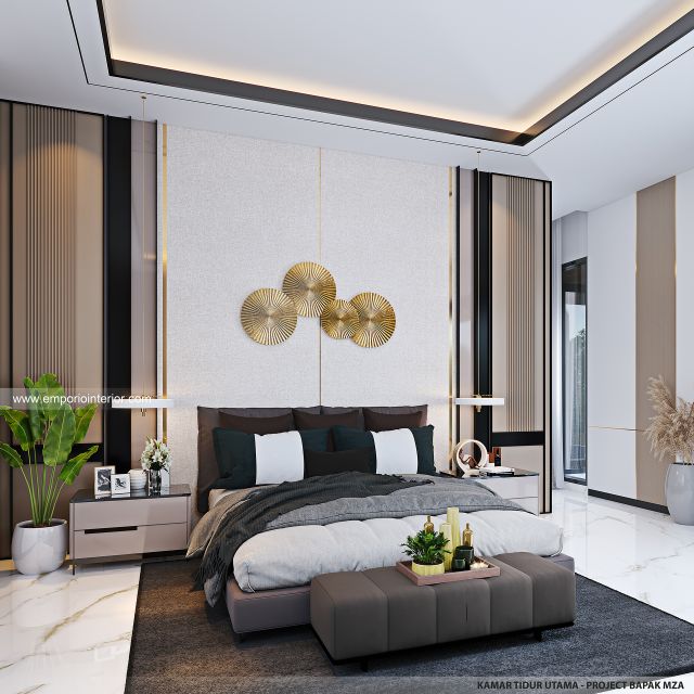 Desain Kamar Tidur Utama Rumah Modern 2 Lantai Bapak MZA di Sulawesi Selatan