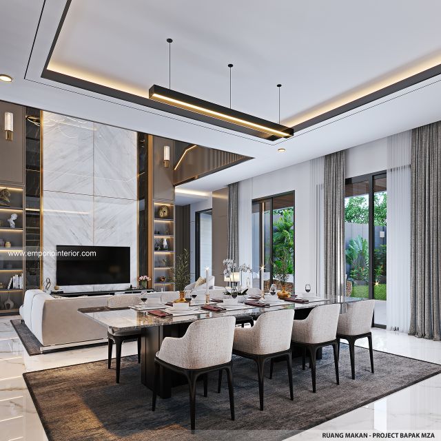 Desain Ruang Makan Rumah Modern 2 Lantai Bapak MZA di Sulawesi Selatan