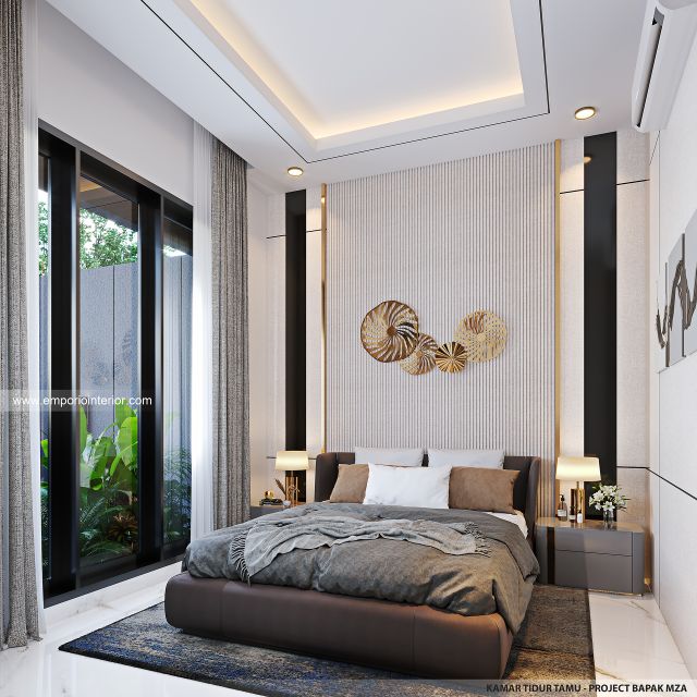 Desain Kamar Tidur Tamu Rumah Modern 2 Lantai Bapak MZA di Sulawesi Selatan