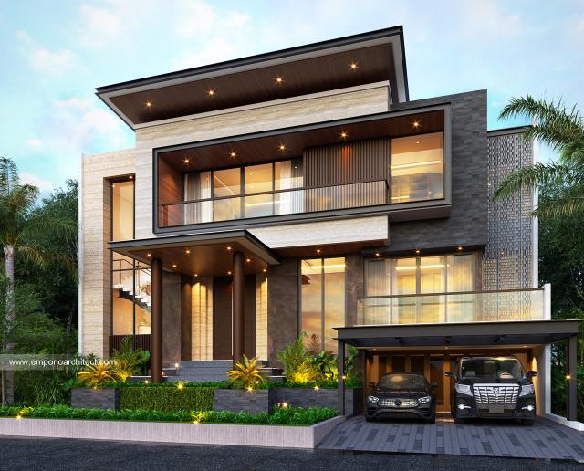 Desain Rumah Modern 3 Lantai Ibu SHR 1319 di  BSD, Tangerang Selatan