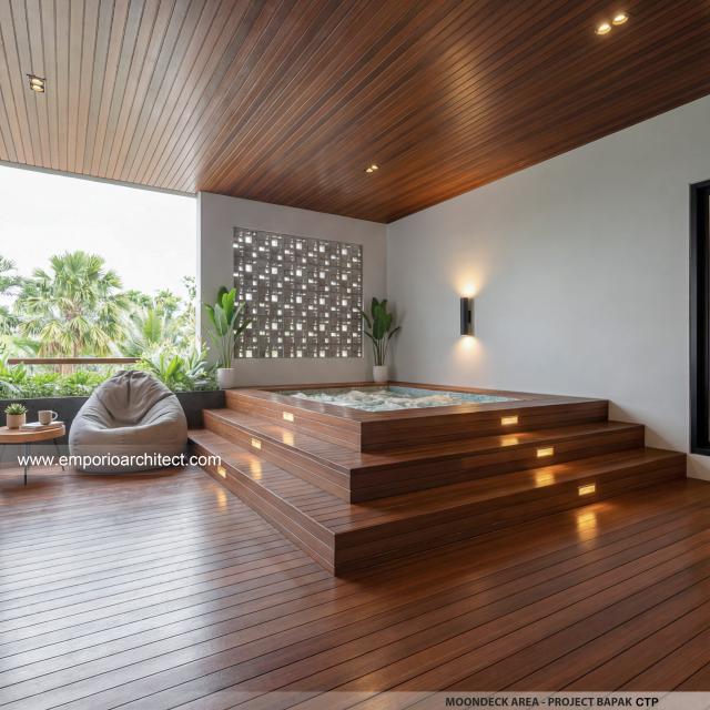 Desain Moondeck Area Rumah Modern 3 Lantai Bapak CTP di Surabaya