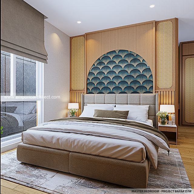 Desain Kamar Tidur Utama Rumah Modern 3 Lantai Bapak DJW di Jakarta