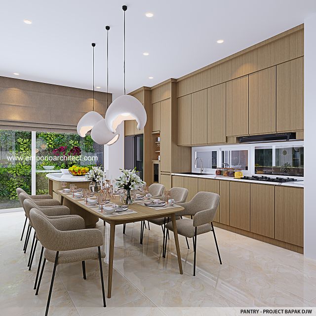 Desain Pantry Rumah Modern 3 Lantai Bapak DJW di Jakarta