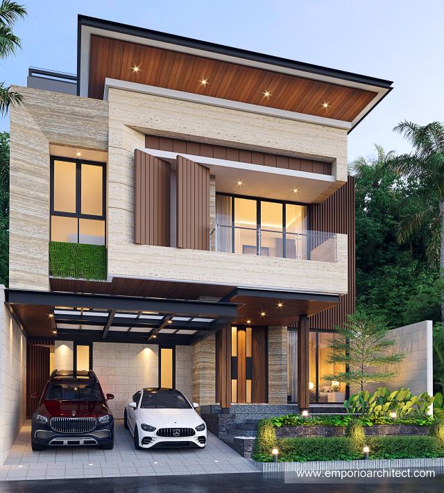 Desain Rumah Modern 3 Lantai Bapak Giovani di Jakarta