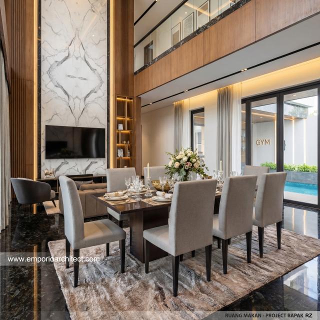 Desain Ruang Makan Rumah Modern 3 Lantai Bapak RZ di Tegal, Jawa Tengah