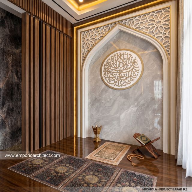 Desain Mushola Rumah Modern 3 Lantai Bapak RZ di Tegal, Jawa Tengah