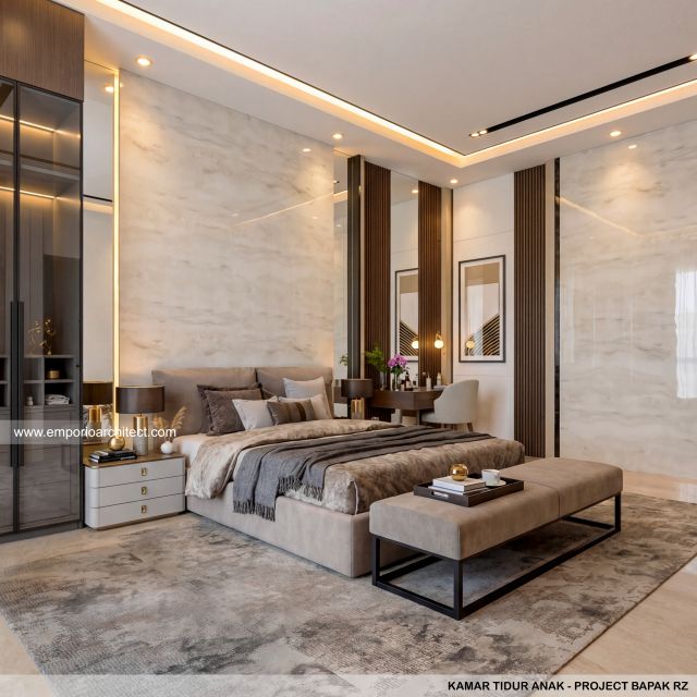 Desain Kamar Tidur Anak Rumah Modern 3 Lantai Bapak RZ di Tegal, Jawa Tengah