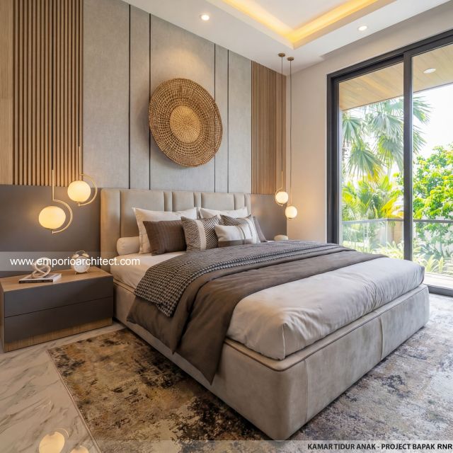 Desain Kamar Tidur Anak Rumah Modern 3 Lantai Bapak RNR di Bali