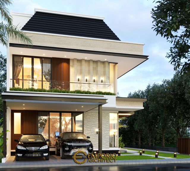 Desain Tampak Depan Rumah Modern 3 Lantai Ibu Melani di Ciracas, Jakarta Timur