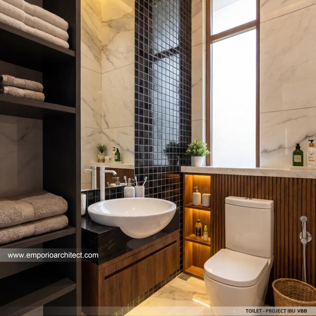 Desain Toilet Rumah Modern 3 Lantai Ibu VBB di Bandung