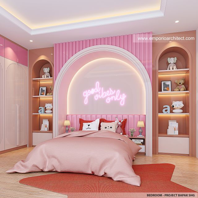 Desain Kamar Tidur Anak Rumah Modern 3 Lantai Bapak SHG di Jakarta