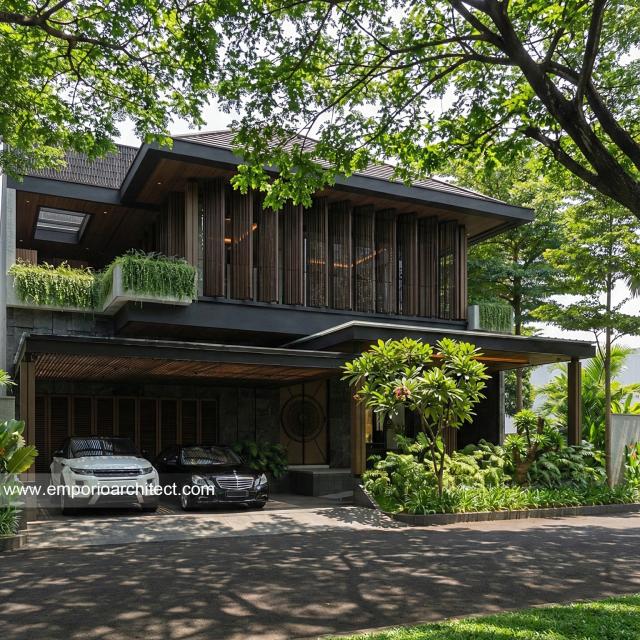 Desain Tampak Depan 3 Rumah Modern 3 Lantai Bapak CLS di Gading Serpong, Tangerang
