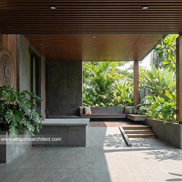 Desain Tampak Detail Depan 3 Rumah Modern 3 Lantai Bapak CLS di Gading Serpong, Tangerang