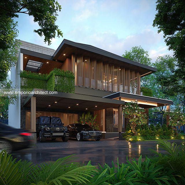 Desain Tampak Depan 3 Rumah Modern 3 Lantai Bapak CLS di Gading Serpong, Tangerang