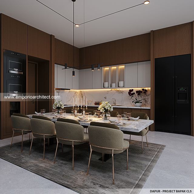 Desain Dapur Rumah Modern 3 Lantai Bapak CLS di Gading Serpong, Tangerang