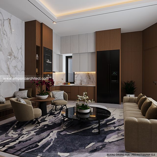 Desain Ruang Orang Tua Rumah Modern 3 Lantai Bapak CLS di Gading Serpong, Tangerang