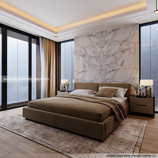 Desain Kamar Tidur Anak Rumah Modern 3 Lantai Bapak CLS di Gading Serpong, Tangerang